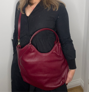 Burgundy Leather Large Shoulder Bag