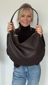 Dark Brown Slouchy Tote Bag