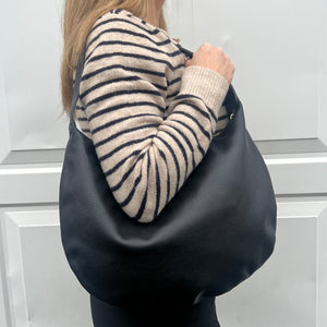 Black Slouchy Tote Bag