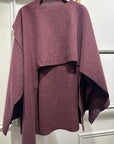 Burgundy Cape with Scarf
