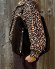 Dark Brown Suede Zip Feature Large Shoulder/ Crossbody Bag