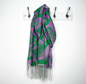 Bright Green & Pink Bold Animal Print Blanket Scarf