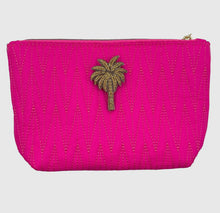 Load image into Gallery viewer, Bright Pink Palm Tree Make Up Bag
