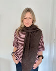 Dark Brown Plain Large Triangle Scarf