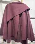 Burgundy Cape with Scarf