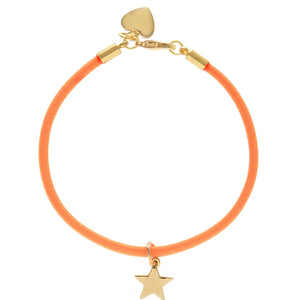 Neon Orange & Gold Star Bracelet