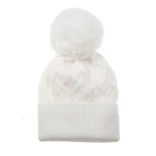 Load image into Gallery viewer, Cream Knitted Pom Pom Hat
