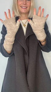 Light Taupe Fingerless Mittens