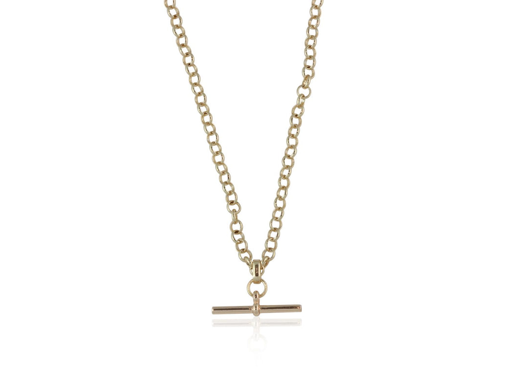 Gold T-bar Necklace