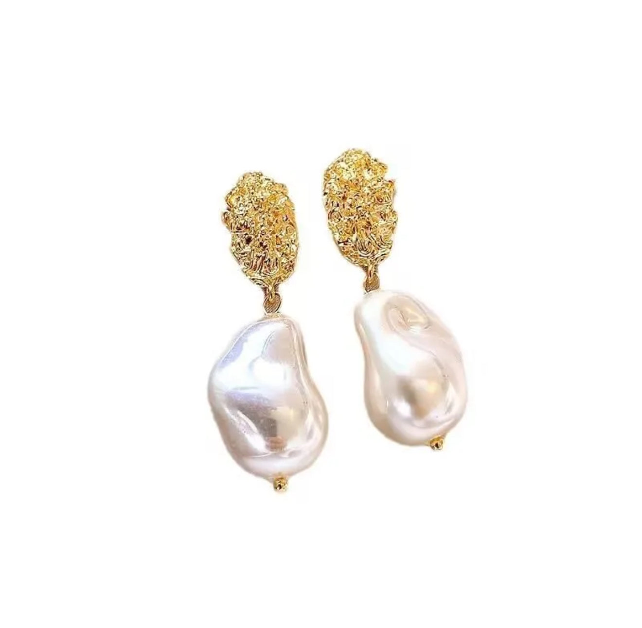 Gold and pearl drop earrings 