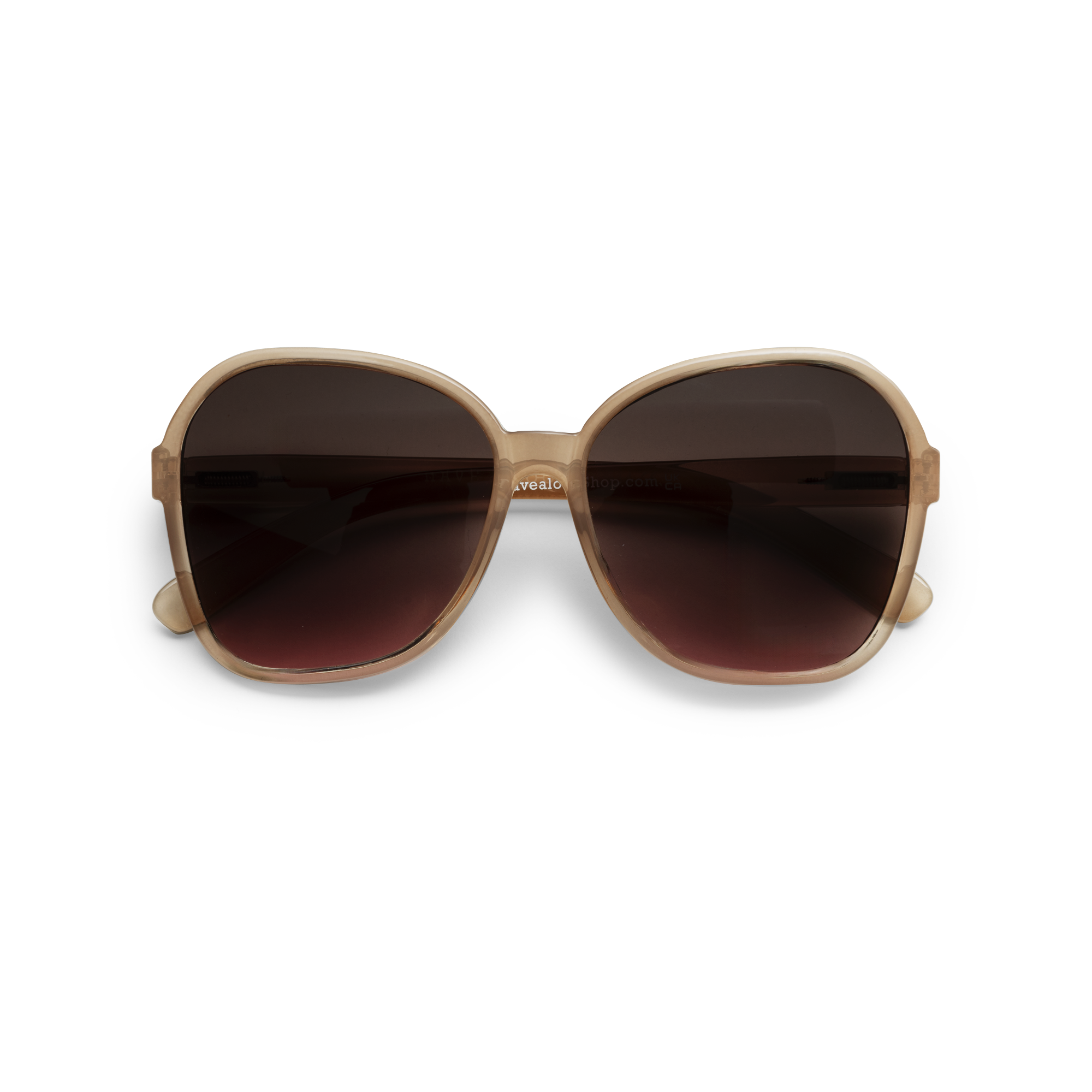 beige butterfly shaped sunglasses