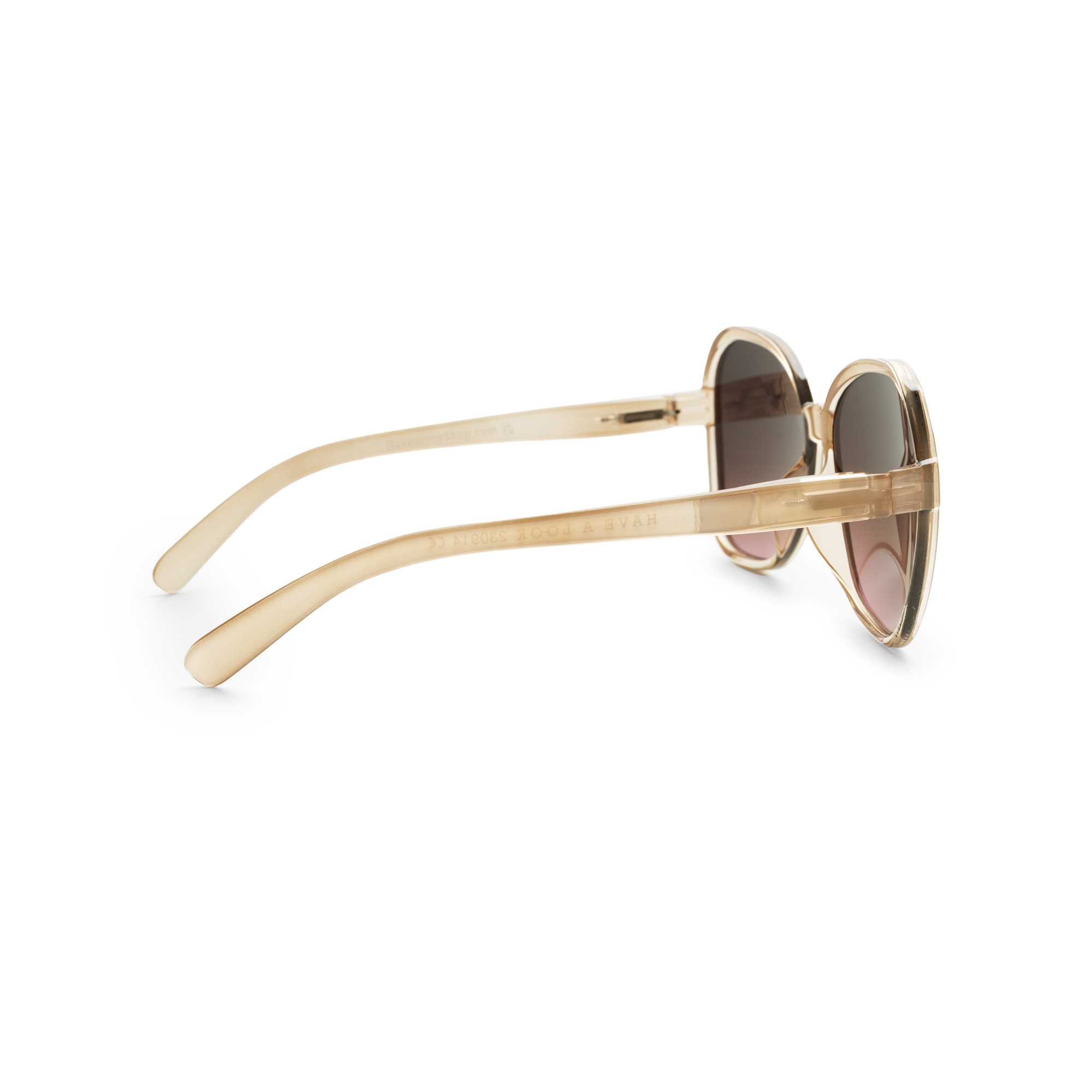 beige butterfly shaped sunglasses