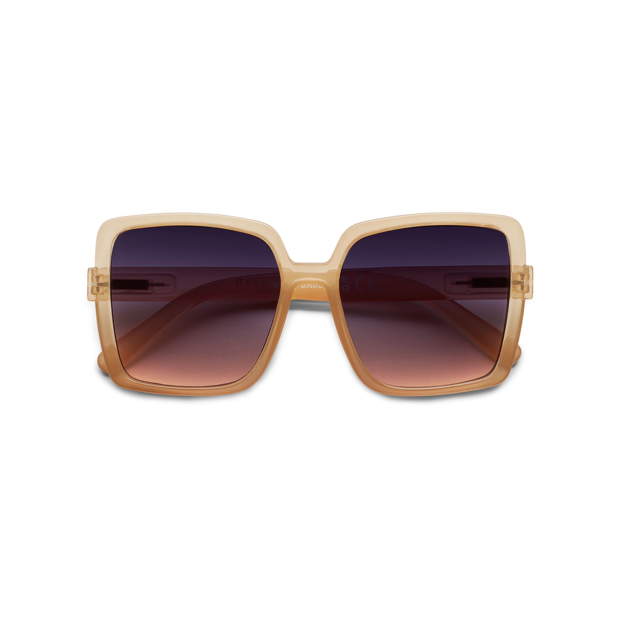beige square framed sunglasses 