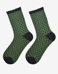 Green & Black Spot Glitter Socks
