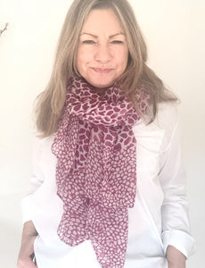 Raspberry Mix Animal Print Scarf