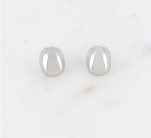 Silver Nugget Stud Earrings