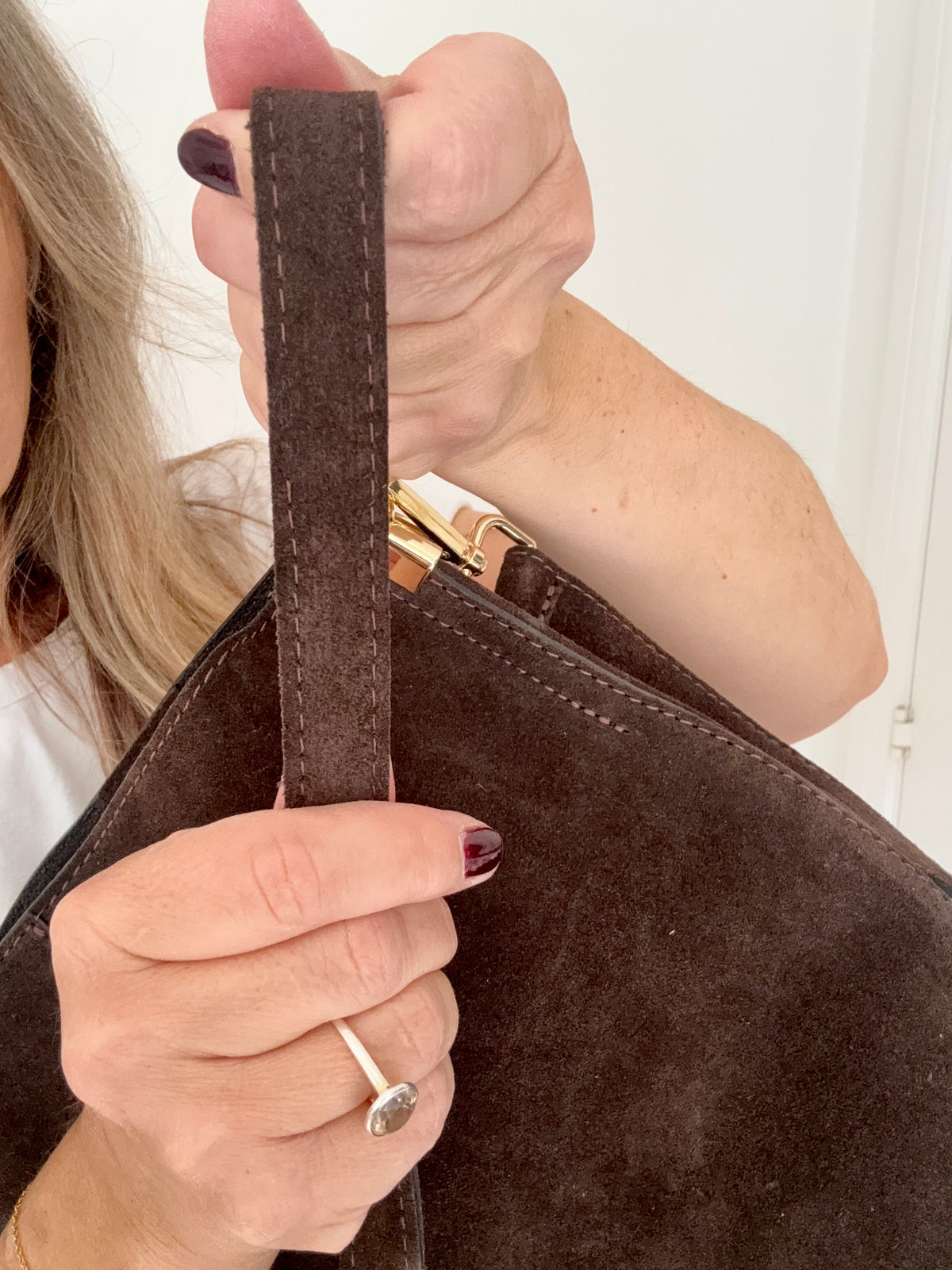 2nds - Dark Brown Suede Bucket Bag