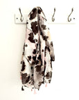 Pink & Grey Animal Print Lightweight Tassel Scarf