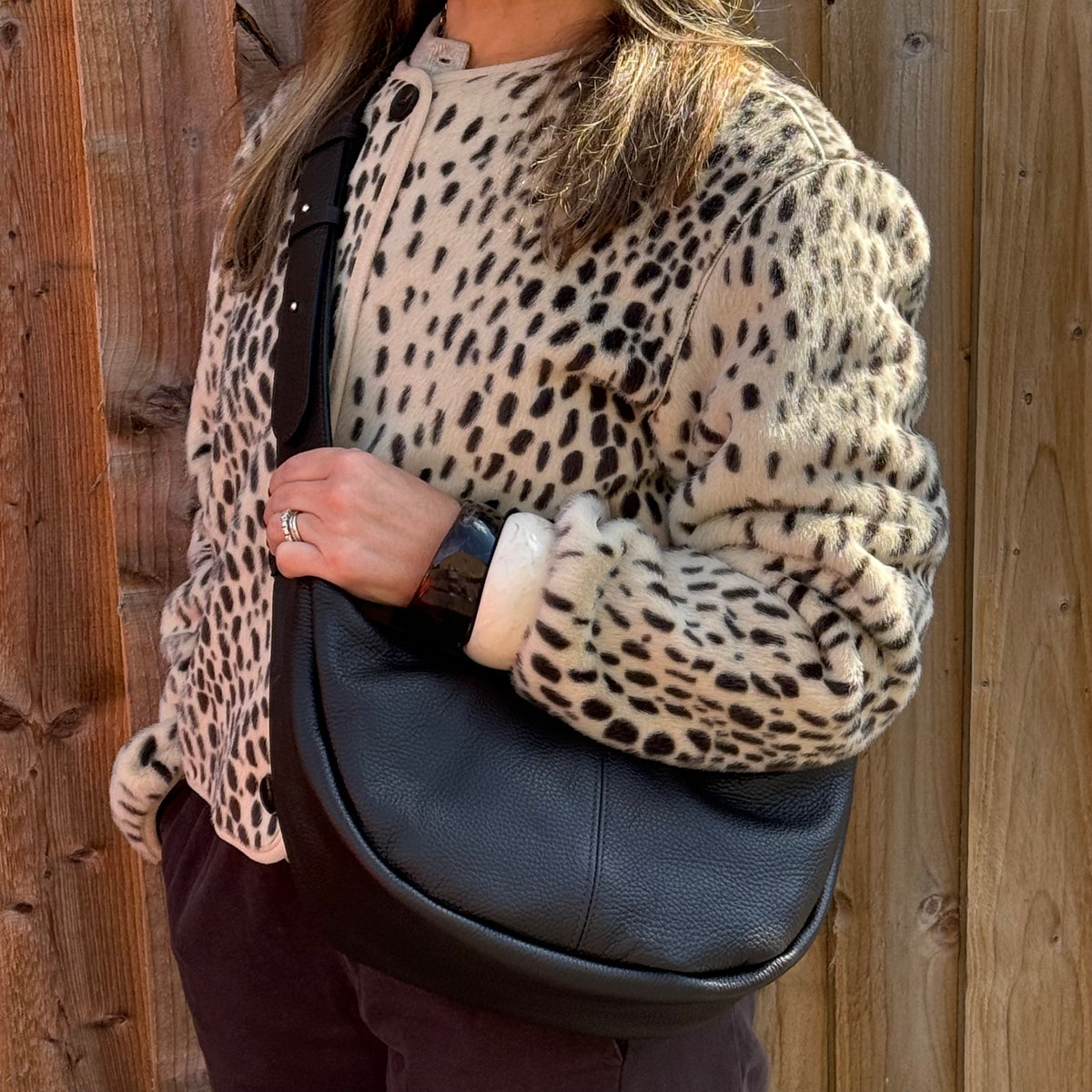 Dark Brown Crossbody Wide Strap Swing Bag