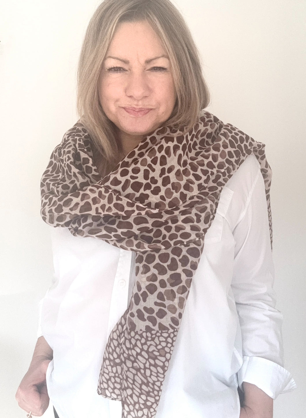 Mocha Animal Print Scarf