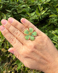 Green & Gold Flower Adjustable Ring