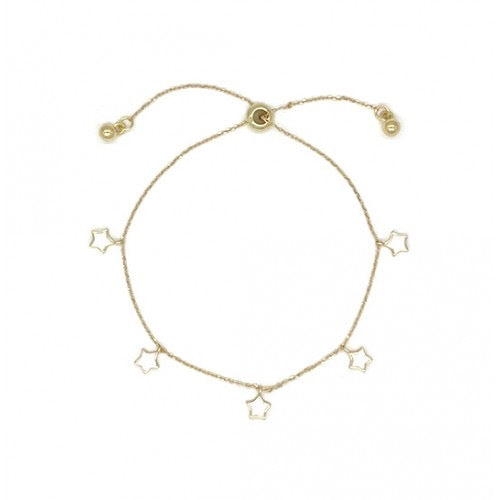 Gold & White Star Adjustable Bracelet