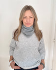 Light Grey Knitted Triangle Scarf/ Necktie