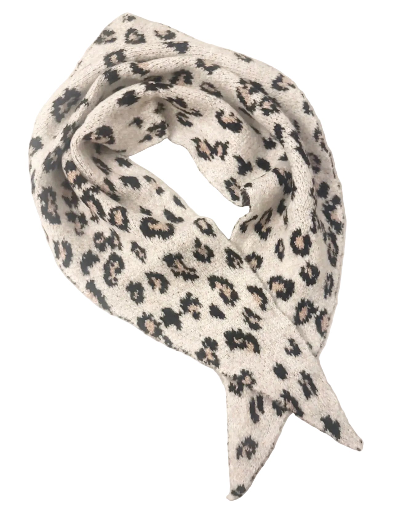 Leopard print scarf on a white background