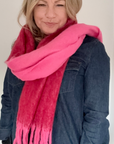 Tonal Pink Mix Fluffy Blanket Scarf