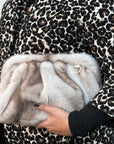 Light Taupe Faux Fur Cloud Bag