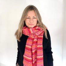 Load image into Gallery viewer, Red Mix Chevron Scarf
