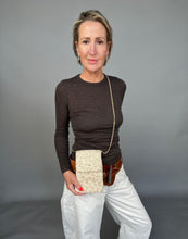 Load image into Gallery viewer, Stone Leopard Print Woven Crossbody Phone Bag

