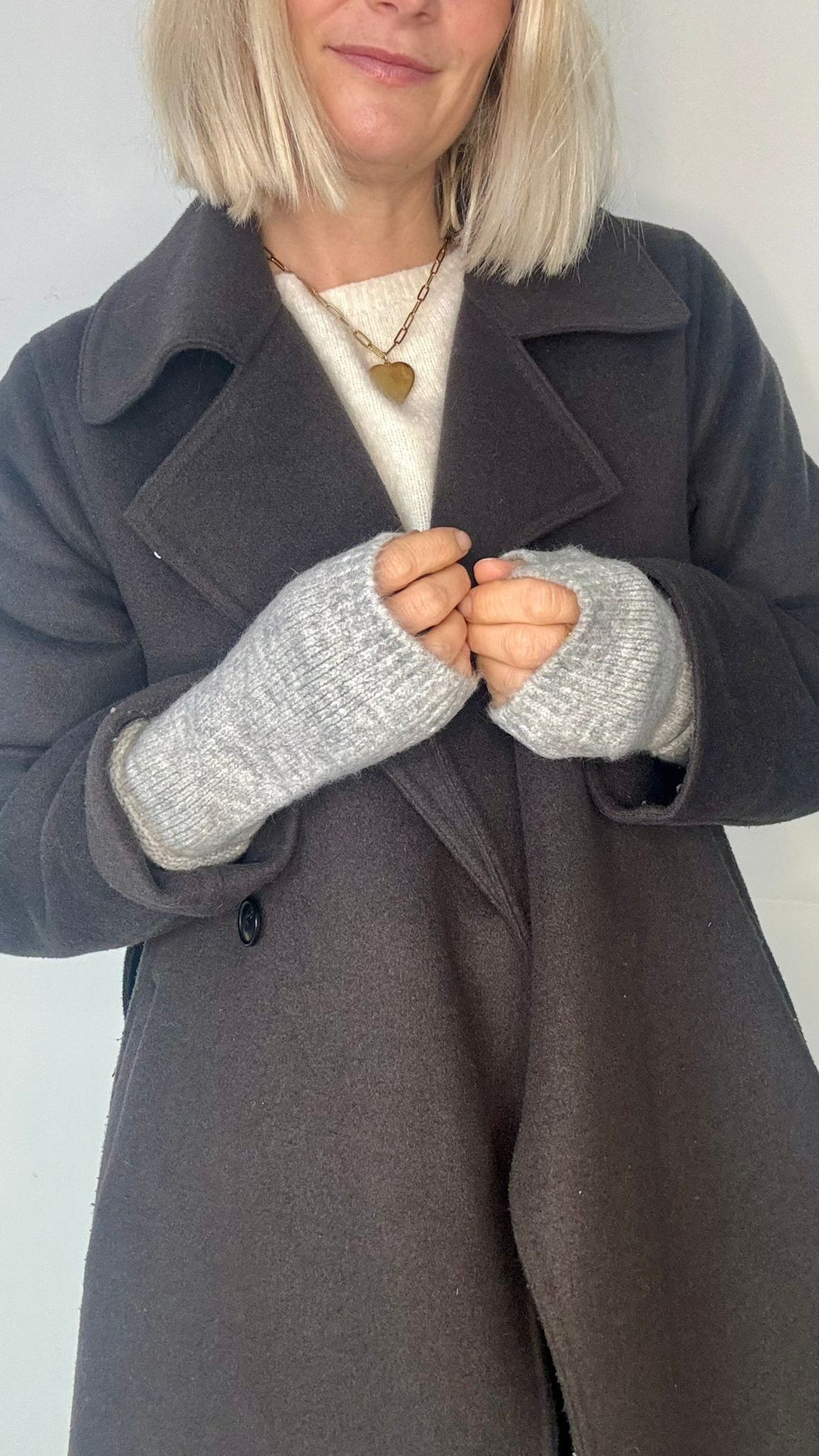 Light Grey Fingerless Mittens