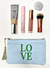 Load image into Gallery viewer, Blue LOVE Small Make Up Bag
