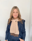 Beige & Brown Mix Faux Jumper Scarf