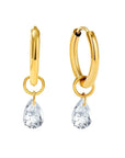 Gold & Mini Crystal Drop Earrings