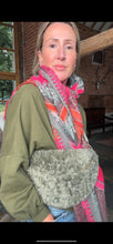 Load image into Gallery viewer, Khaki Animal Print, Bright Pink &amp; Orange Chevron Scarf
