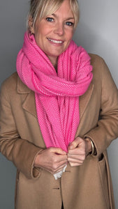 Pink Chevron Blanket Scarf