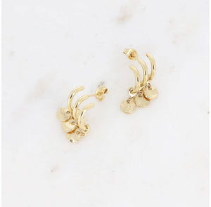 Gold Illusion Hoop & Disc Earrings