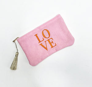 Pink LOVE Small Make Up Bag