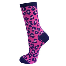 Load image into Gallery viewer, Pink &amp; Blue Leopard Print Socks
