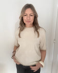 Cream Faux Fur Trim Jumper