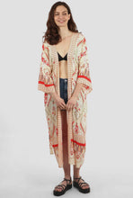Load image into Gallery viewer, Orange &amp; Cream Print Kimono
