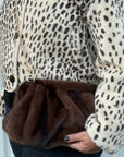 Dark Brown Faux Fur Cloud Bag