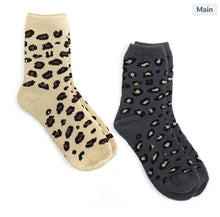 Load image into Gallery viewer, Leopard 2 Pack Cosy Socks
