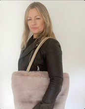 Load image into Gallery viewer, Stone Faux Fur Large Tote Bag
