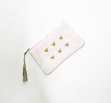 Charger l&#39;image dans la galerie, Baby Pink Hearts Small Make Up Bag
