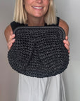 Preorder for dispatch w/c 18/5 - Black Raffia Cloud Bag