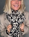 Preorder for Dispatch w/c 13/10 - Black & Cream Animal Print Blanket Scarf