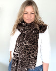 Taupe Mix Animal Print Midweight Scarf